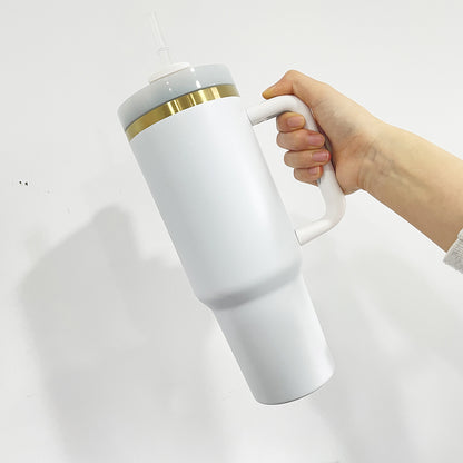 H2.0 40oz 💛Matt Gold Underneath Powder Coated Tumblers for Laser Engraved 20Pack China Warehouse