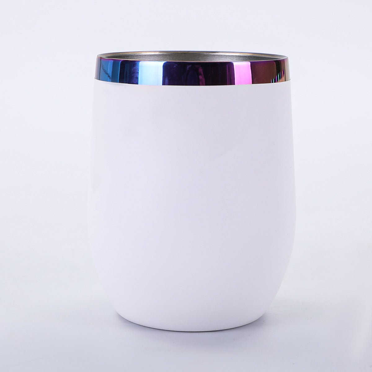 12oz Rainbow Plated Wine Tumbles Double Wall Insulated Cups for Laser Engraving 50Pack China Warehouse