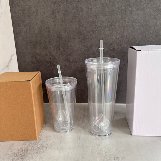 16oz 24oz Clear Snow Globe Plastic Cups Pre Drilled Hole and With Plug 20 Pack China Warehouse