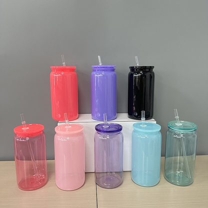 BPA Free Children 16oz Jelly Color Plastic Can for UV DTF Wraps 50 Pack China Warehouse
