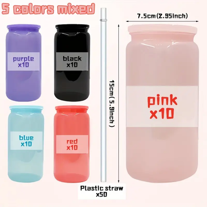 16oz Macaron Color Acrylic Plastic Can for UV DTF Wraps and Vinyl 50 Pack China Warehouse