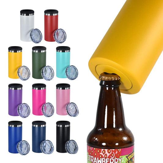 16oz Powder Coated Cooler Can with Two Lids and Bottom with Opener 4 in one Tumblers for Laser Engraved 25Pack USA Warehouse