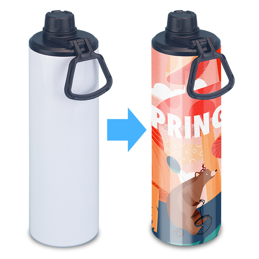 20oz Blank Sublimation White Straight Sport Lids Tumbler With Handle 25Pack China Warehouse