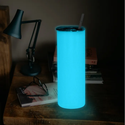 20oz Glow In The Dark To Green Blue Color Blank Sublimation Skinny Tumblers 25Pack USA Warehouse