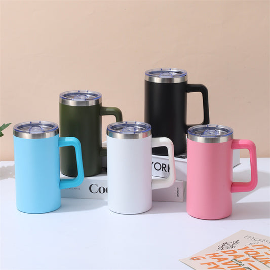20oz Powder Coated Stainelss Steel Mugs with Handle for Laser Engraving 25 Pack China Warehouse