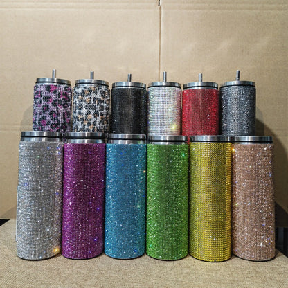 20oz Rhinestone Bling Tumblers with Metal Lids Luxury Shinny Style for Women 25Pack China Warehouse