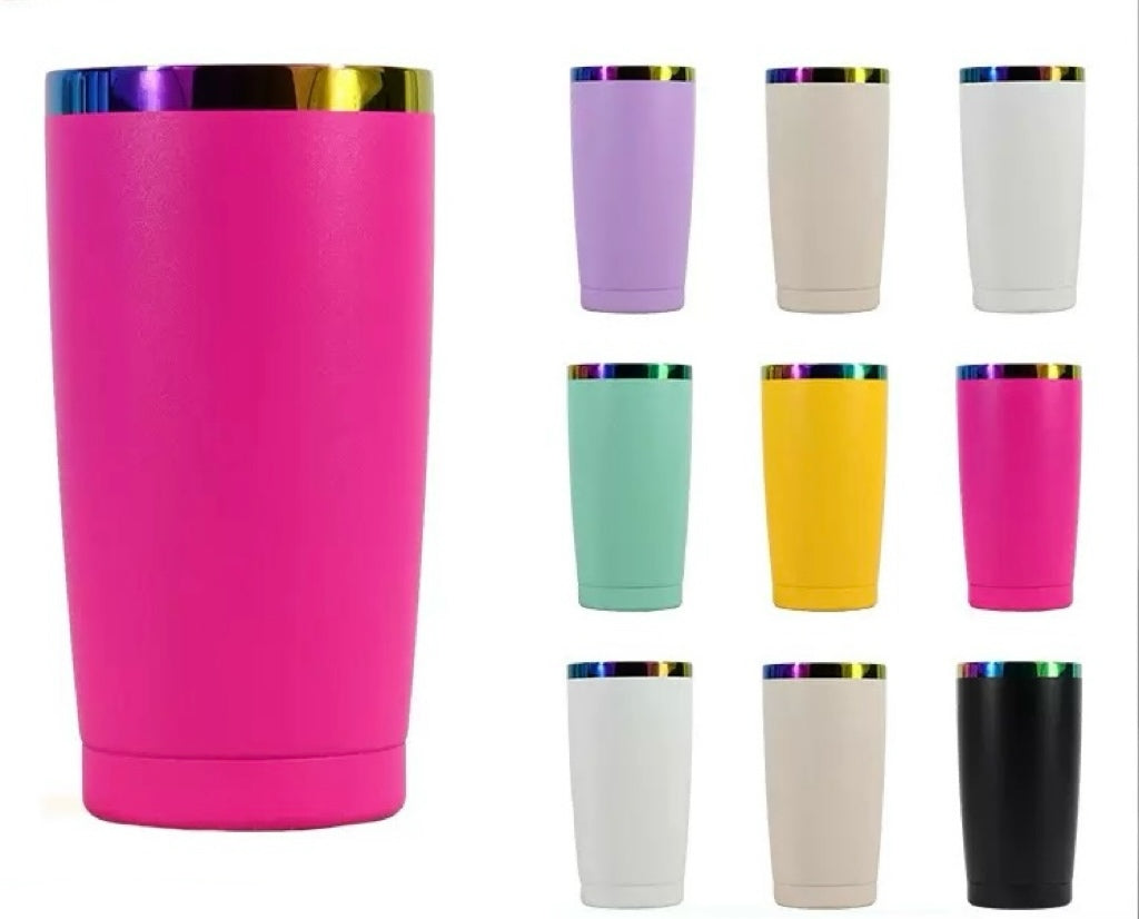 20oz 30oz Gold/Rainbow Plated Car Tumblers for Laser Engraved 50Pack China Warehouse