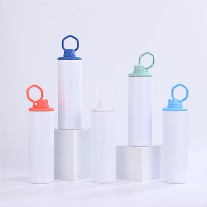 20oz Blank Sublimation Skinny Water Bottles With Colorful Handle Lids 14 Colors Mix 25 Pack China Warehouse