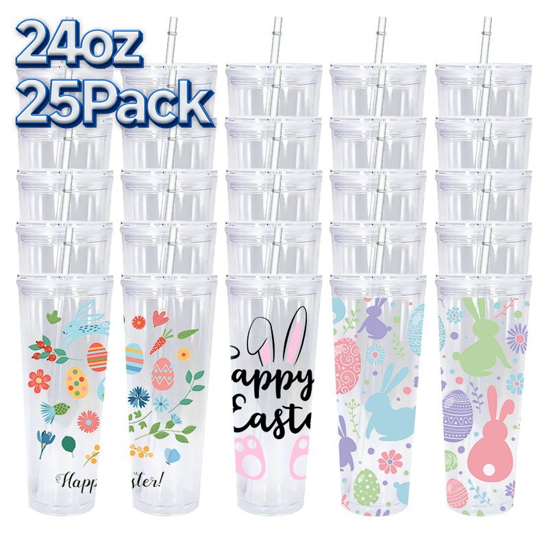 24oz Pre Drilled Snow Globe Plastic Cups for DIY Glitters and UV DTF Wraps 20 Pack China Warehouse