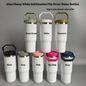 30oz Glossy White Sublimation Water Bottles With Flip Straw Lids 20 Pack China Warehouse