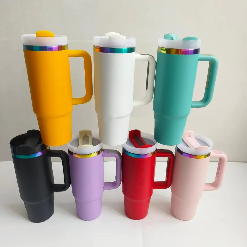 H2.0 30oz Rainbow Plated Powder Coated Quencher Tumblers for Laser Engraving 20Pack China Warehouse