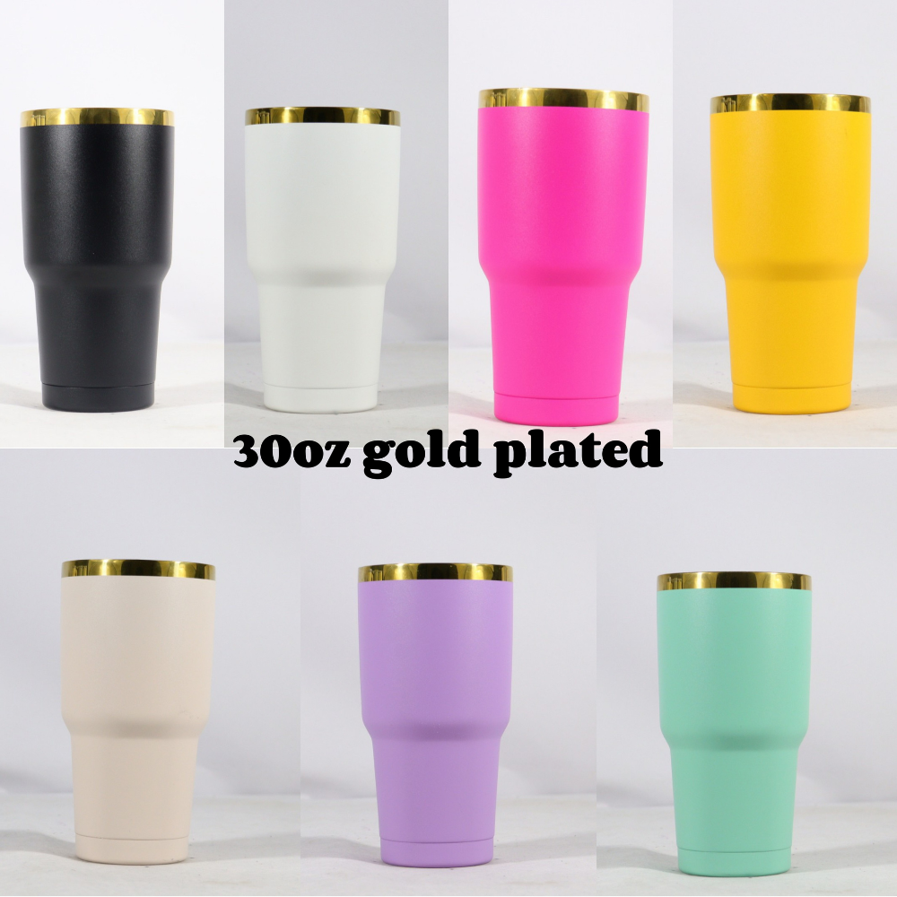 20oz 30oz Gold/Rainbow Plated Car Tumblers for Laser Engraved 50Pack China Warehouse