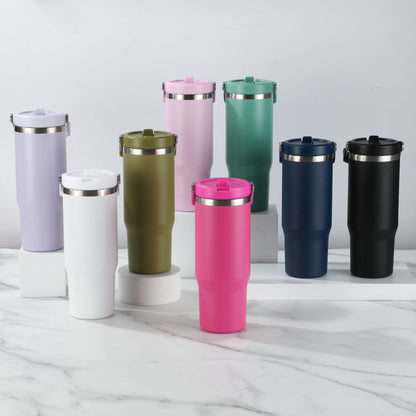 20oz 30oz Powder Cotaed Flip Straw Tumblers for Laser Engraving 20Pack China Warehouse