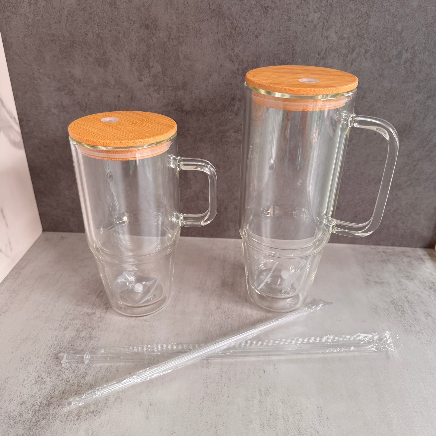 32oz 40oz Snow Globe Glass Can with Handle for Sublimation Pre Drilled Hole and with Plug 12Pack China Warehouse