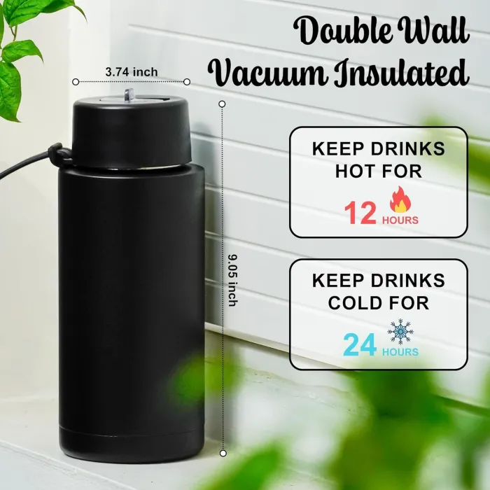 34oz FrankGreen Outdoor Powder Coated Water Bottles with Silicone Handle 25Pack USA Warehouse