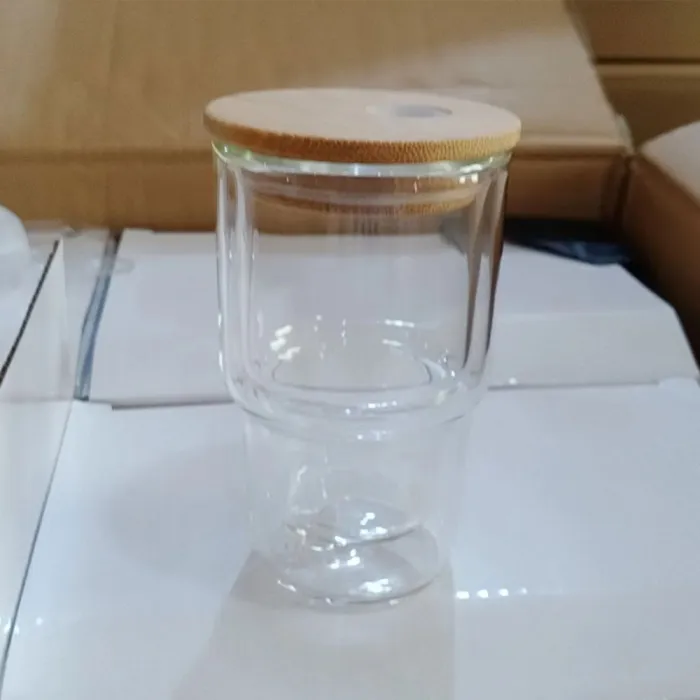 3oz Mini Pre Drilled Hole Snow Globe Blank Sublimation Shot Glass Can with Wooden Lids  50Pack USA Warehouse