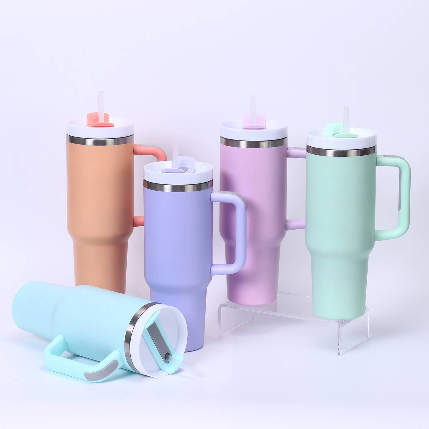 40oz Matt Macaron Color Blank Sublimation Travel Mugs Tumblers 25 Pack USA Warehouse