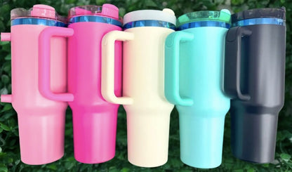 40oz Blue Plated 💙💎Powder Coated Quencher Tumblers Travel Mugs for Laser Engraving 20Pack USA Warehouse