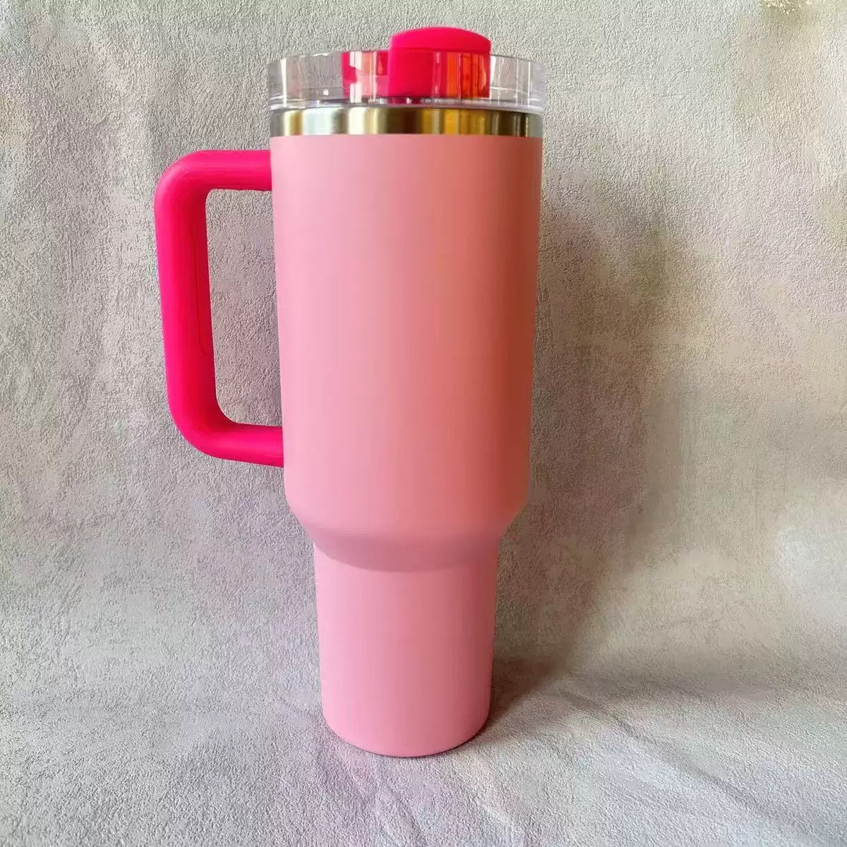 💖H2.0 40oz Hot Pink Quencher Tumblers with Sliver Underneath for Laser Engraving 20Pack China Warehouse