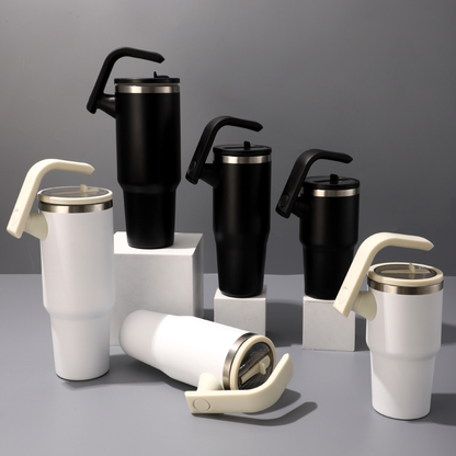 20oz 30oz 40oz Powder Coated Tumblers with Rotatable Handle and Leak Proof Lids for Laser Engraved 20Pack China Warehouse