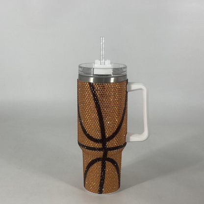 H1.0 40oz Football/Baseball/Basketball Bling Rhinestone Tumblers 20Pack China Warehouse