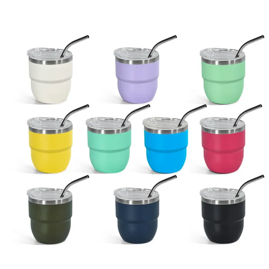 4oz Powder Coated Mini Shot Tumblers Inside with Enamel Coating for Laser Engraved 30Pack USA Warehouse