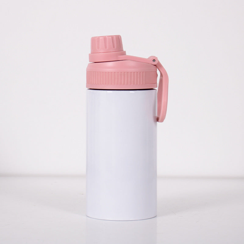 Kids 12oz Sublimation Water Bottles with Colorful Lids Children Portable Handle Tumblers 25 Pack China Warehouse