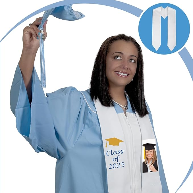 Sublimation Blank Graduation Stole Sash Plain Honor Class Graduation Sash White Stole for Unisex Adults Kids 50Pack China Warehouse