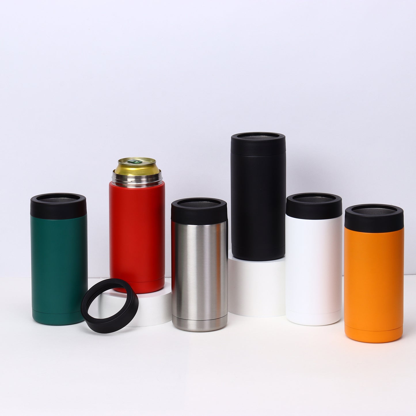 12oz 16oz Laser Engraved 4-1 Can Coolers Double Wall Stainless Steel Skinny Tumblers 25Pack China Warehouse