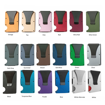 Minimalist Wallet for Men Slim Aluminum  RFID Metal Pocket Wallet with Money Clip Card Holder