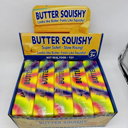 72 Pack Flour-filled TPR Butter Squishy Stress Relief Fidget Toy with PVC Gift Box Yellow Pink Halloween Style China Warehouse