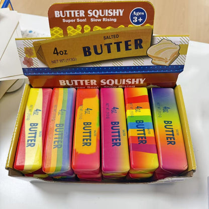 72 Pack Flour-filled TPR Butter Squishy Stress Relief Fidget Toy with PVC Gift Box Yellow Pink Halloween Style China Warehouse