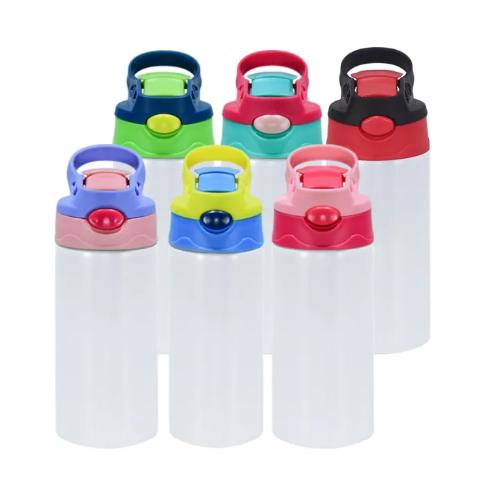 Kids 12oz 20oz White Blank Sublimation Water Bootles with Bounce Lids 25pack USA Warehouse