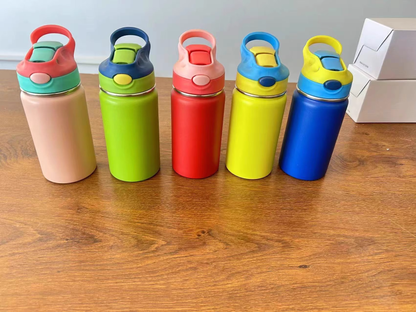 Kids 12oz Powder Coated Tumblers with Colorful Bounce Lids Double Vacumn Water Bottles for Laser Engraving 25Pack China