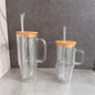 32oz 40oz Snow Globe Glass Can with Handle for Sublimation Pre Drilled Hole and with Plug 12Pack China Warehouse