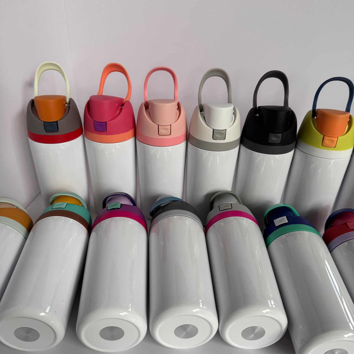 16oz 24oz White Subliamtion Water Bottles with Leak Proof Lids 24Pack USA Warehouse