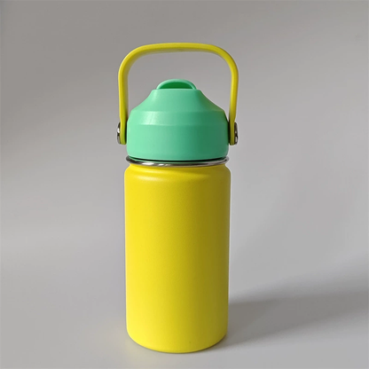 12oz Kids Macaron Color Portable Tumblers with Soft Silicone Straw and Handle 50Pack China Warehouse